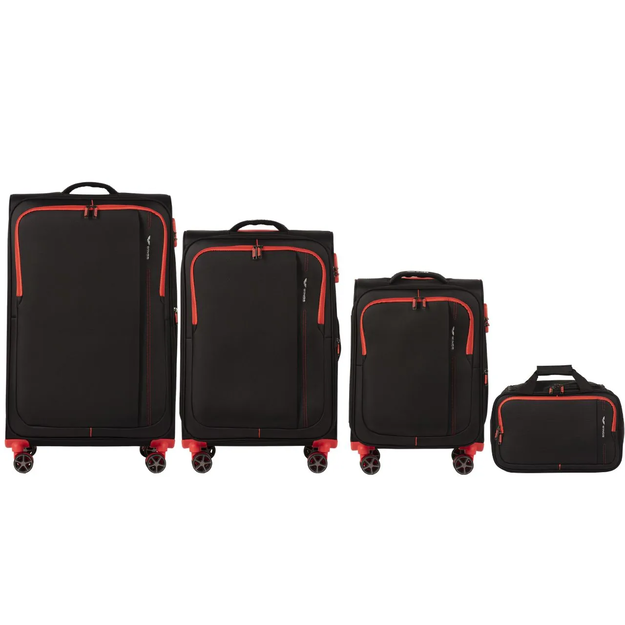 AVC01, Zestaw 3 walizek (L,M,S) Wings, Black/Orange +gratis torba podręczna