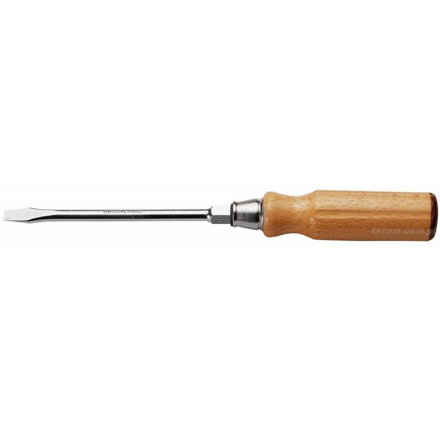 ATHH.5.5X100 - Screwdriver with wooden handle for slotted screws, forged tip, 5.5x100 mm