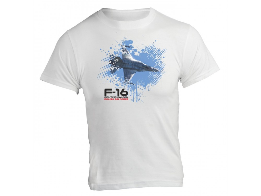 T-Shirt F-16 Polish Air Force biała