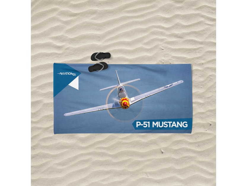 Strandtuch. P-51 Mustang
