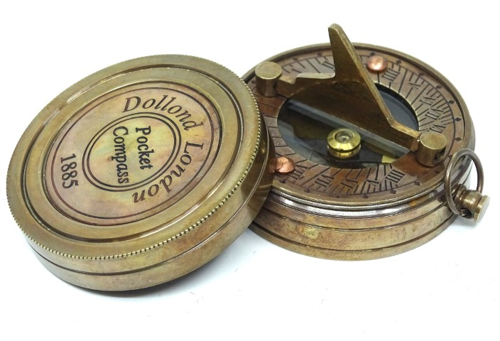 Mosiężny kompas z zegarem słonecznym – NC1236