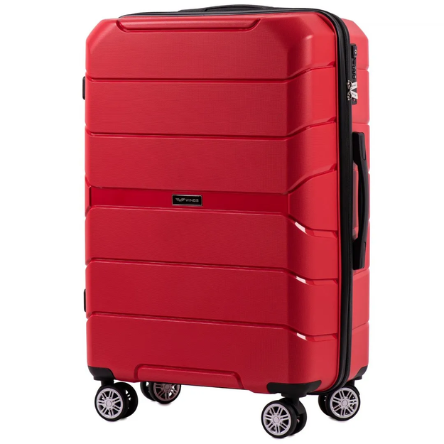 PP05, Średnia walizka podróżna Wings M, Red - POLIPROPYLE
