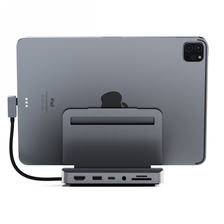 Satechi Aluminum Stand Hub - aluminiowa podstawka z Hub do iPad Pro (USB-C, USB-A, 4K HDMI, czytnik kart micro/SD, jack port) (space gray)