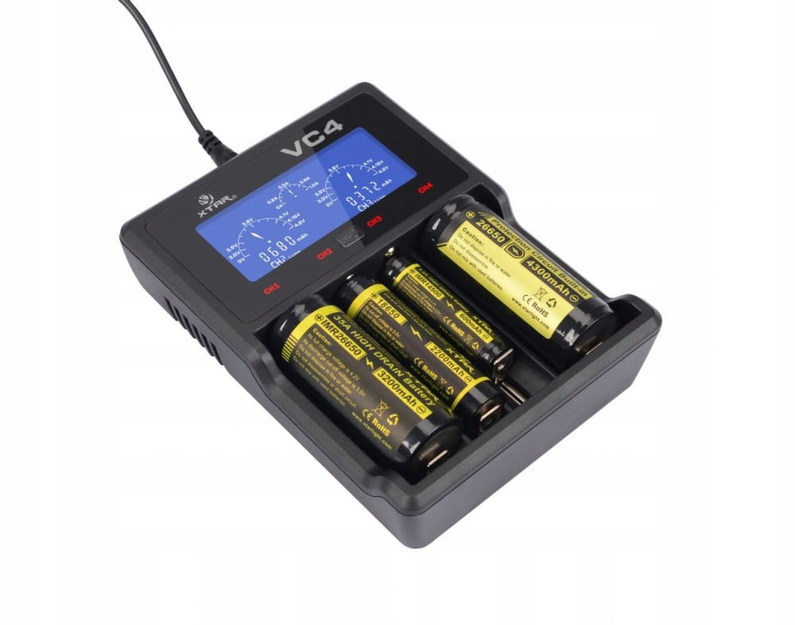 Charger for rechargeable batteries XTAR VC4 18650 Li-ION NiMH USB