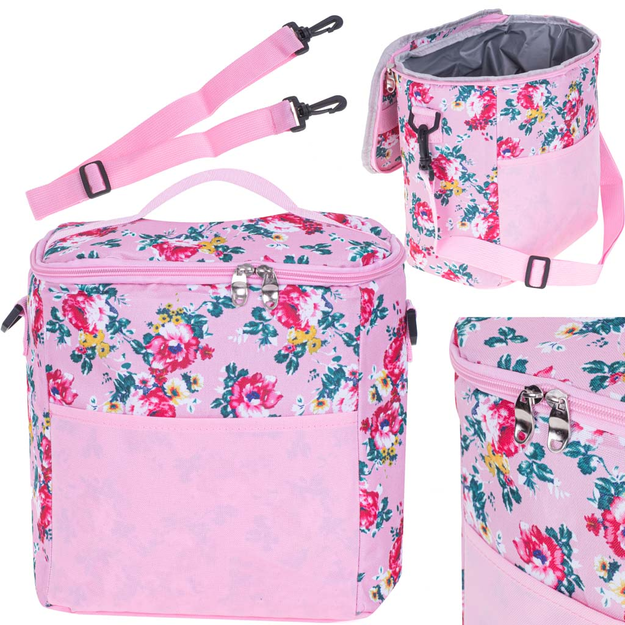 Thermal bag for lunch beach picnic 11L pink
