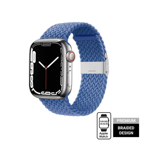 Crong Wave Band - Pleciony pasek do Apple Watch 42/44/45/49 mm (niebieski)