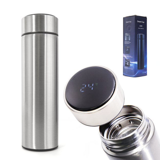 Thermal mug thermos smart LED 500ml silver