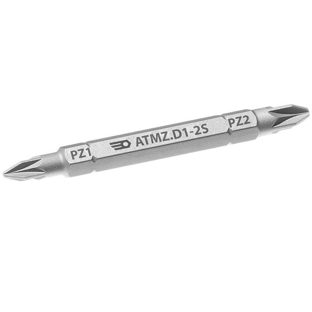 ATMZ.D1-2S - Double-sided 1/4" Bit for Pozidriv® screws, PZ1 - PZ2, 67 mm.