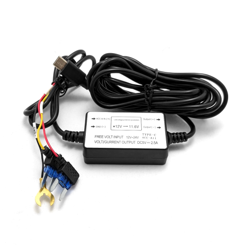 Przetwornica samochodowa KIT 12/24V 5V 2.5A USB-C