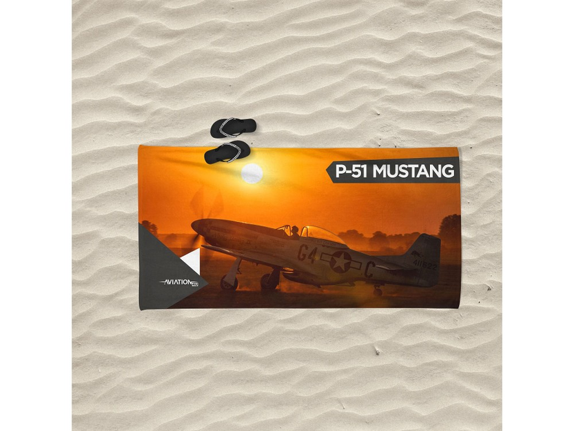 Strandtuch. P-51 Mustang