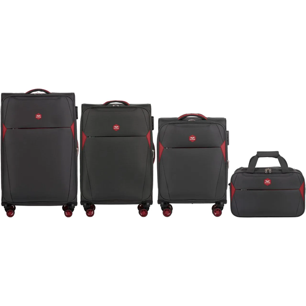 DPR01, Zestaw 3 walizek (L,M,S) Wings, Grey +gratis torba podręczna