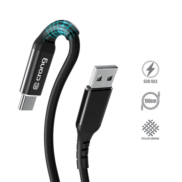 Kabel USB-A do USB-C Fast Charging 150cm Crong Armor Link 