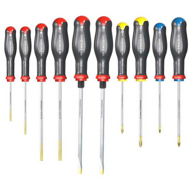 AT.J10 - Protwist® Screwdriver Set for slotted and Phillips® and Pozidriv® crosshead screws, hexagonal tips, 3.5 - 10 mm