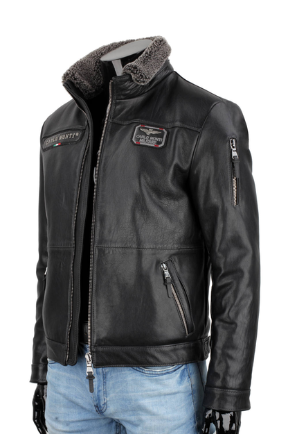 Men's leather aviator jacket, a military flight jacket - ZOB950