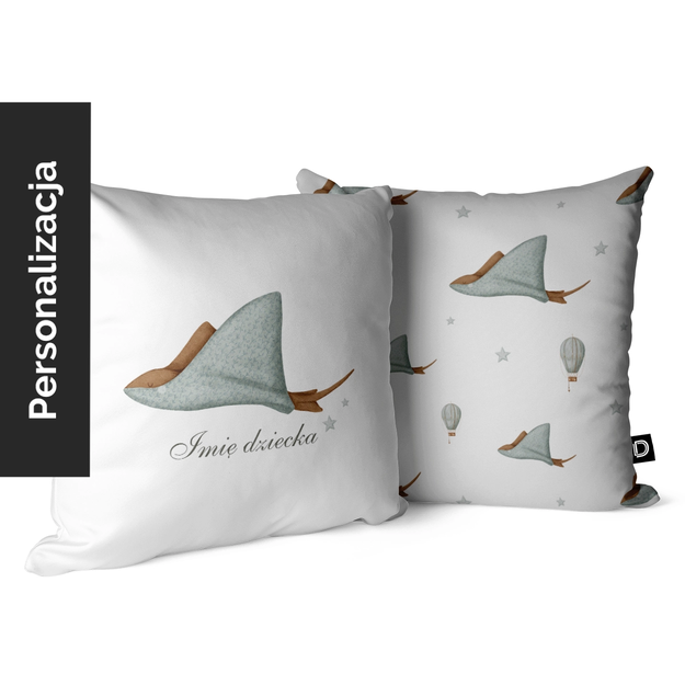 Children's Pillow OCEAN DREAM Design D125 with Name | Balloons and Seagulls