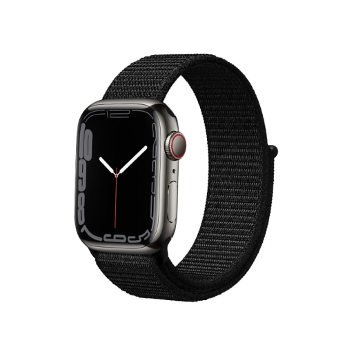 Crong Nylon Reflex - Pasek sportowy do Apple Watch 42/44/45/49 mm (czarny)