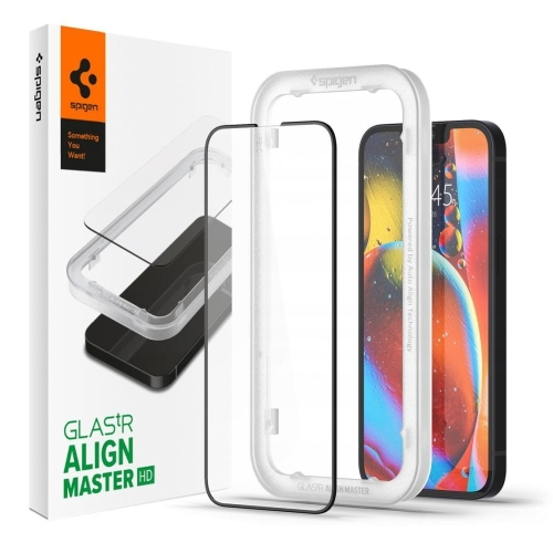 SZKŁO HARTOWANE SPIGEN ALM GLASS FC IPHONE 13 / 13 PRO / 14 BLACK