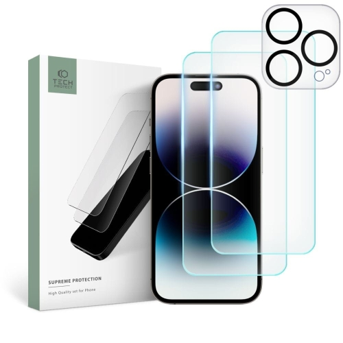 SZKŁO HARTOWANE TECH-PROTECT SUPREME SET IPHONE 15 PRO MAX CLEAR