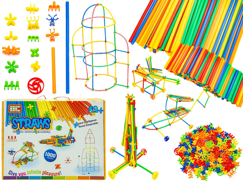 Słomki Konstrukcyjne, Klocki Edukacyjne, Patyczki 1000 Elementów