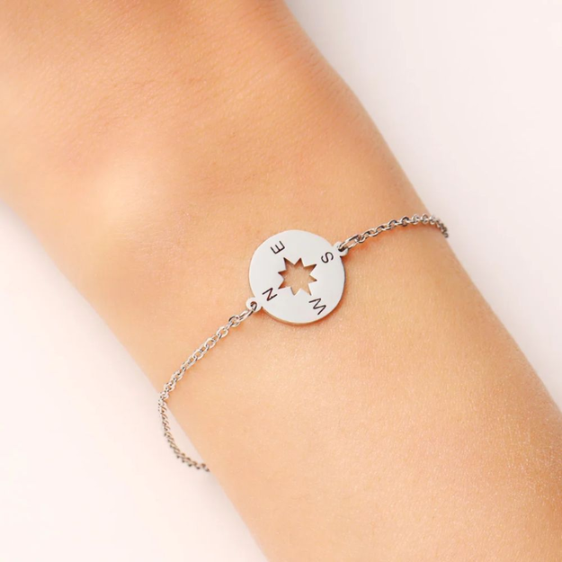 Silver bracelet - Compass Rose