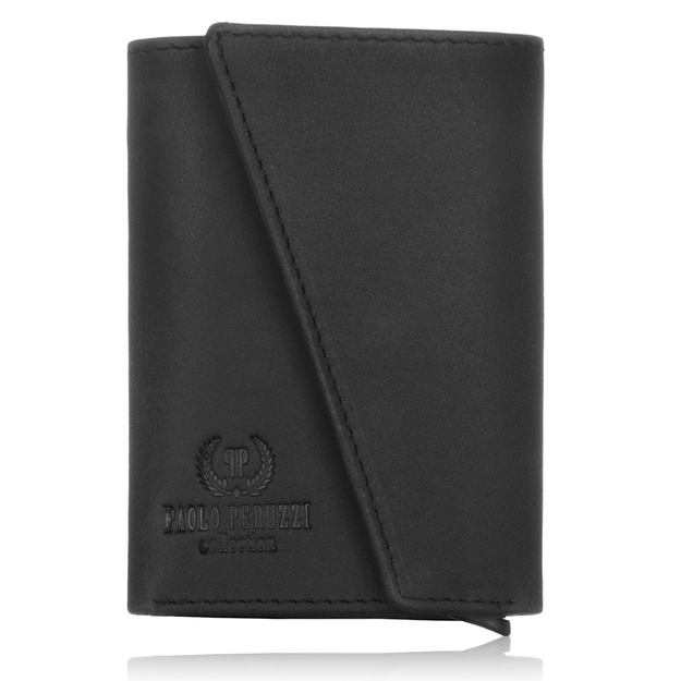 Men's black leather wallet RFID Paolo Peruzzi 