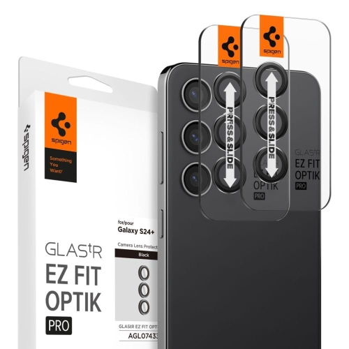 OSŁONA APARATU SPIGEN OPTIK.TR ”EZ FIT” CAMERA PROTECTOR 2-PACK GALAXY S24+ PLUS BLACK