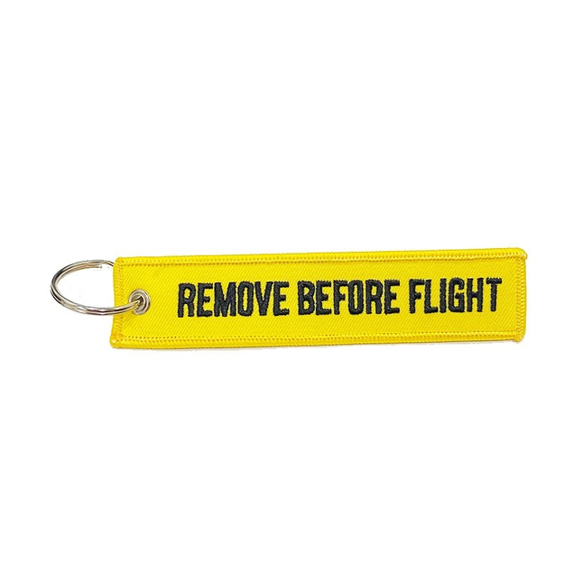 Key ring - keychain - Żółty RBF "Remove Before Flight"