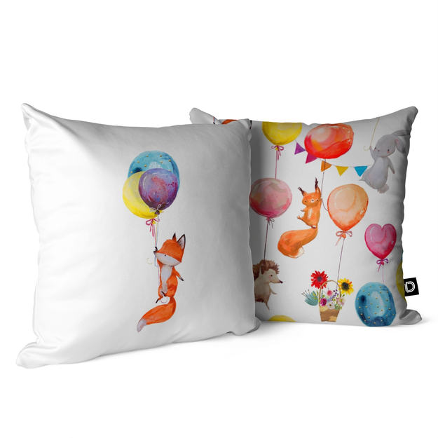 Children's Pillow FOREST FRIENDS design D12 | animals and balloons