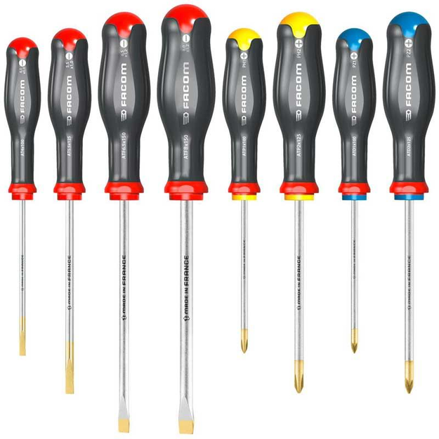 AT.J8PB - Set of 8 Protwist® Screwdrivers for slotted and Pozidriv®, Phillips® crosshead screws
