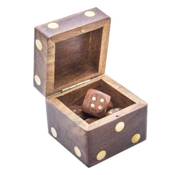 Małe drewniane kości do gry w pudełku – G150AZ