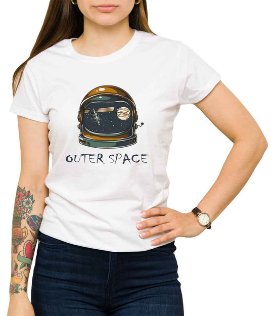 Damen-T-Shirt  Gdzieś w kosmosie (Irgendwo im Weltraum) in Schwarz oder Weiß