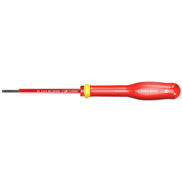 AT2.5X75VE - Protwist® 1000V Insulated Screwdriver for slotted screws, 2.5x75 mm