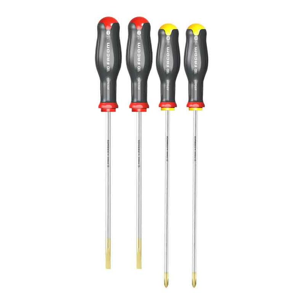AT.J4PB - Set of 4 Protwist® Screwdrivers with long tips, for slotted and Phillips® screws, 4 - 5.5 mm, PH1 - PH2ccc