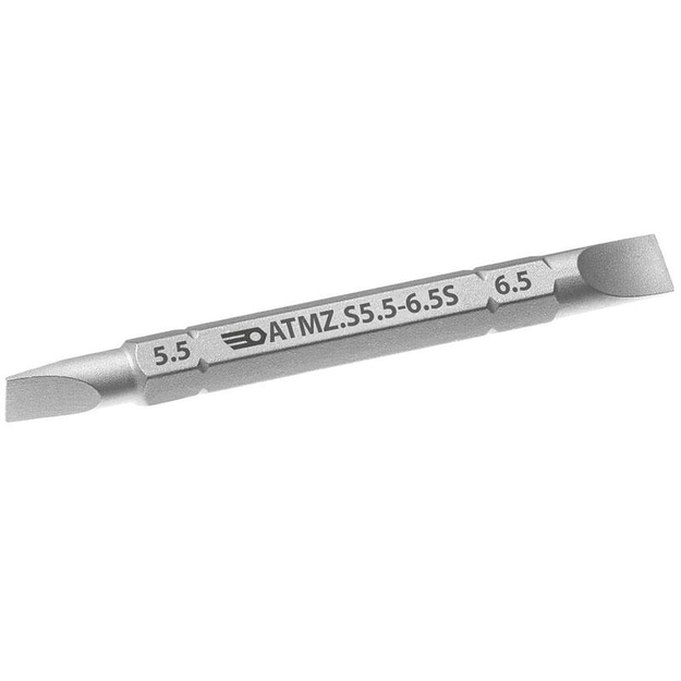 ATMZ.S5.5-6.5S - Doppelseitiger 1/4"-Bit für Schlitzschrauben, 5,5 - 6,5 mm, 67 mm.