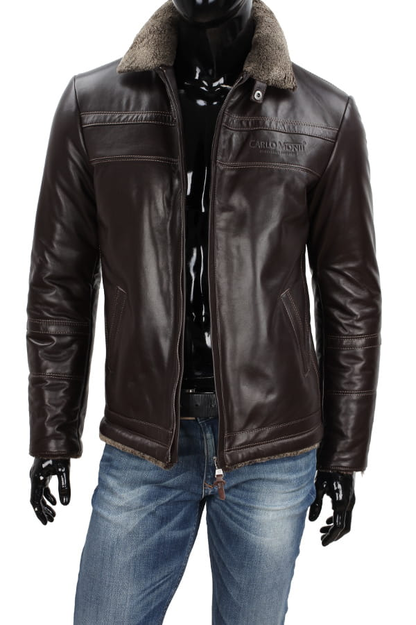 Men's aviator jacket in dark brown - TMK124A_2