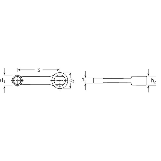 klucz pazurowy 1/2" rozmiar 2" płaski HEAVY DUTY