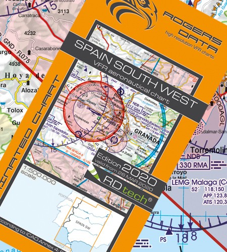Spanien Südwest VFR Flugkarte - ICAO