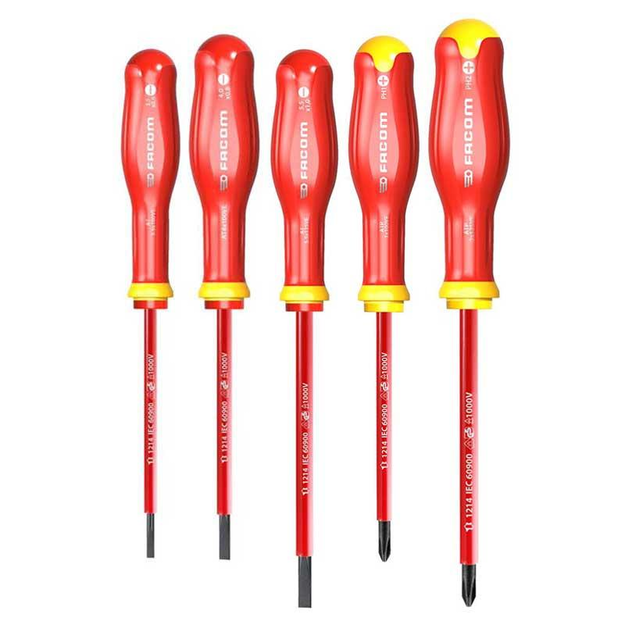 ATP.J5TVEPB - Set of 5 insulated PROTWIST® TVE screwdrivers for slotted and Phillips screws, 3.5 - 5.5 mm and PH1 - PH2.