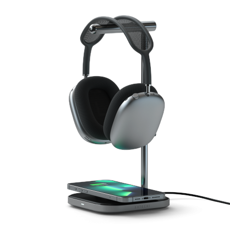 Satechi Headphone Stand 2in1 - podstawka do AirPods Max oraz ładowarka bezprzewodowa (space gray)