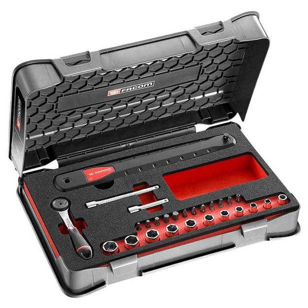 AXS.SJ1 - Set of 1/4" 6-point Sockets and Screwdriver Bits in a Case