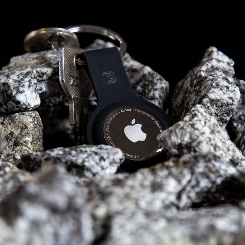 Crong Silicone Case with Key Ring - Etui ochronne brelok do Apple AirTag (fioletowy)