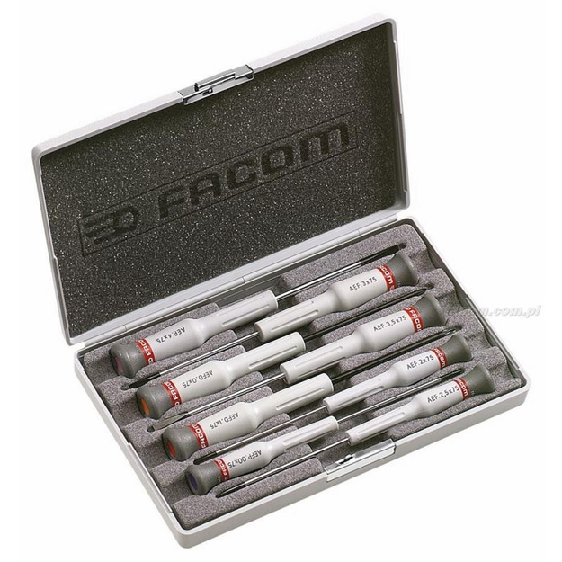 AEF.J6 - Set of 8 Micro-Tech® screwdrivers for screws with a groove, Phillips®, and Pozidriv®, 2 - 4 mm, PH00 and PZ0 - PZ1