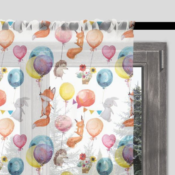 Curtain for Children "FOREST FRIENDS" Design D12 | Animals and Balloons